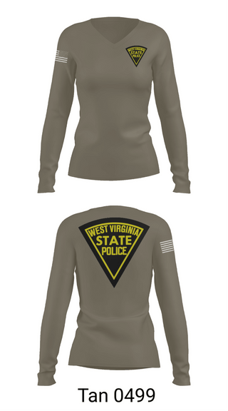 Womens Long Sleeve Vneck Shirt, WVSP, Police, Teamtime, Team time, sublimation, custom sports apparel, team uniforms, spirit wear, spiritwear, sports uniforms, custom shirts, team store, custom team store, fundraiser sports, apparel fundraiser