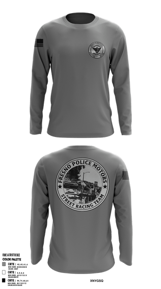 Long Sleeve Performance Shirt, Fresno police department street race team, Police, Teamtime, Team time, sublimation, custom sports apparel, team uniforms, spirit wear, spiritwear, sports uniforms, custom shirts, team store, custom team store, fundraiser sports, apparel fundraiser