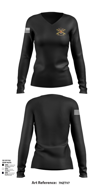 1128th Forward Support Company 15355982 Women's Long Sleeve V-neck Shirt - 102