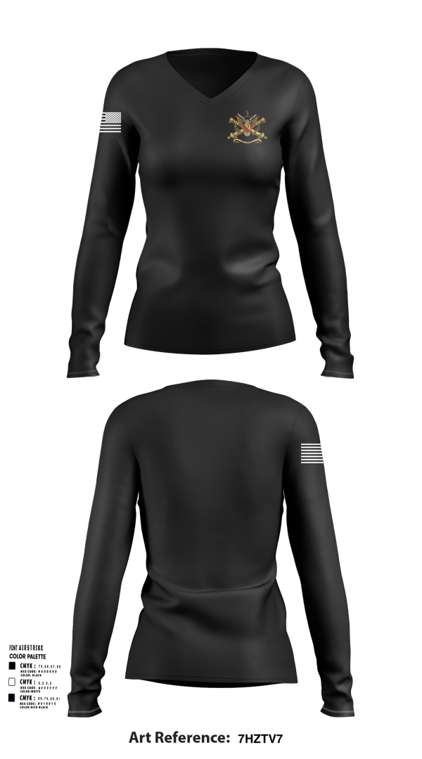 Womens Long Sleeve Vneck Shirt, 1128th Forward Support Company, , Teamtime, Team time, sublimation, custom sports apparel, team uniforms, spirit wear, spiritwear, sports uniforms, custom shirts, team store, custom team store, fundraiser sports, apparel fundraiser