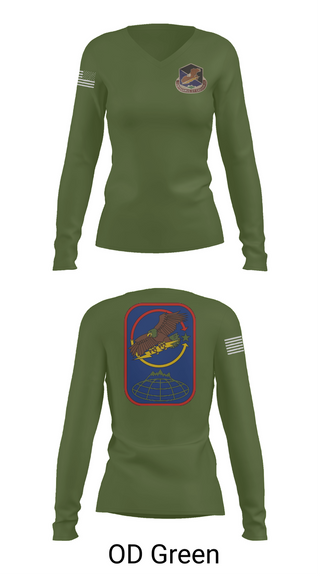 Womens Long Sleeve Vneck Shirt, 100th Missile Defense Brigade, , Teamtime, Team time, sublimation, custom sports apparel, team uniforms, spirit wear, spiritwear, sports uniforms, custom shirts, team store, custom team store, fundraiser sports, apparel fundraiser