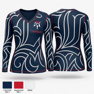 Womens Long Sleeve Vneck Shirt, team name, Baseball, Teamtime, Team time, sublimation, custom sports apparel, team uniforms, spirit wear, spiritwear, sports uniforms, custom shirts, team store, custom team store, fundraiser sports, apparel fundraiser