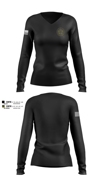 Pike County Sheriff’s Department 45157543 Women's Long Sleeve V-neck Shirt - 100