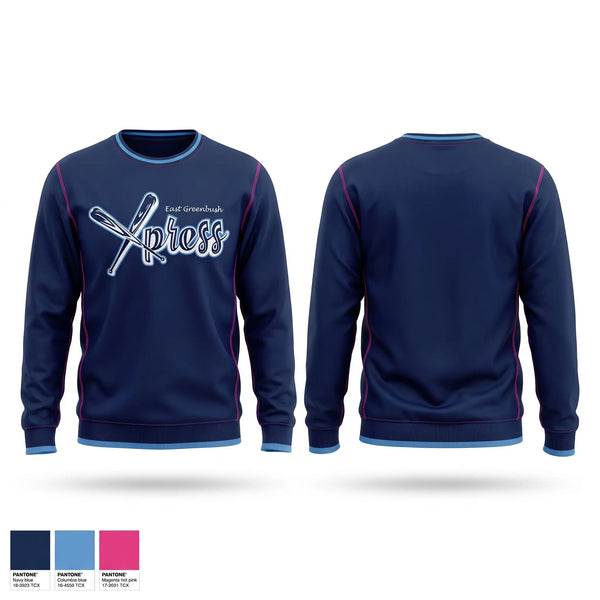Crew Neck Sweatshirt, EG Xpress, Softball, Teamtime, Team time, sublimation, custom sports apparel, team uniforms, spirit wear, spiritwear, sports uniforms, custom shirts, team store, custom team store, fundraiser sports, apparel fundraiser