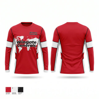 Long Sleeve Performance Shirt, Wingate Generals, Cheer, Teamtime, Team time, sublimation, custom sports apparel, team uniforms, spirit wear, spiritwear, sports uniforms, custom shirts, team store, custom team store, fundraiser sports, apparel fundraiser