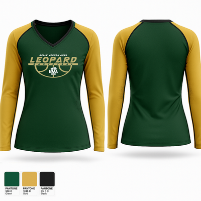 Belle Vernon Area Basketball 5055098 Women's Long Sleeve V-neck Shirt - 1