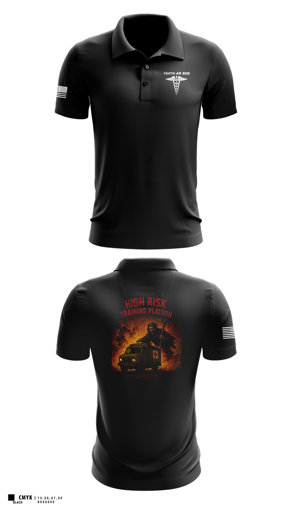 Long Sleeve Performance Polo, 194th AR BDE HRT Medics, Army, Teamtime, Team time, sublimation, custom sports apparel, team uniforms, spirit wear, spiritwear, sports uniforms, custom shirts, team store, custom team store, fundraiser sports, apparel fundraiser