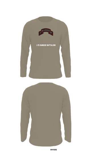 Long Sleeve Performance Shirt, 1/75 Ranger Battalion, Army, Teamtime, Team time, sublimation, custom sports apparel, team uniforms, spirit wear, spiritwear, sports uniforms, custom shirts, team store, custom team store, fundraiser sports, apparel fundraiser