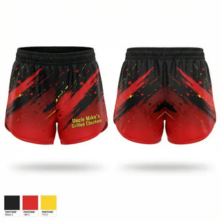 Womens Shorts, Uncle Mike's Grilled Chicken, , Teamtime, Team time, sublimation, custom sports apparel, team uniforms, spirit wear, spiritwear, sports uniforms, custom shirts, team store, custom team store, fundraiser sports, apparel fundraiser