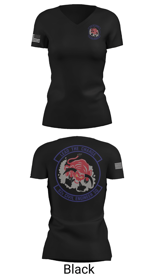 Womens Short Sleeve Vneck Shirt, 92 CES, Air Force, Teamtime, Team time, sublimation, custom sports apparel, team uniforms, spirit wear, spiritwear, sports uniforms, custom shirts, team store, custom team store, fundraiser sports, apparel fundraiser