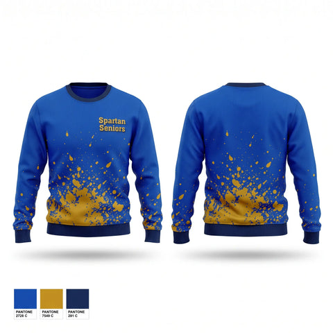 Crew Neck Sweatshirt, Spartan Seniors, Cross Country, Teamtime, Team time, sublimation, custom sports apparel, team uniforms, spirit wear, spiritwear, sports uniforms, custom shirts, team store, custom team store, fundraiser sports, apparel fundraiser
