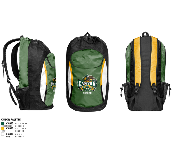 Gear Bag, Canyon High School Girls Soccer, Women's Soccer, Teamtime, Team time, sublimation, custom sports apparel, team uniforms, spirit wear, spiritwear, sports uniforms, custom shirts, team store, custom team store, fundraiser sports, apparel fundraiser