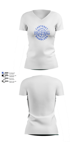 Womens Short Sleeve Vneck Shirt, Carteret Ramblers Volleyball, Women's Volleyball, Teamtime, Team time, sublimation, custom sports apparel, team uniforms, spirit wear, spiritwear, sports uniforms, custom shirts, team store, custom team store, fundraiser sports, apparel fundraiser