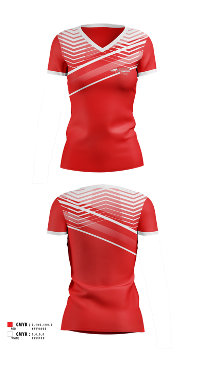 Erwin Warrior Golf 24316169 Women's Short Sleeve V-neck Shirt - 100