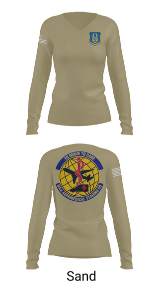 Womens Long Sleeve Vneck Shirt, 94ASTS, Air Force, Teamtime, Team time, sublimation, custom sports apparel, team uniforms, spirit wear, spiritwear, sports uniforms, custom shirts, team store, custom team store, fundraiser sports, apparel fundraiser