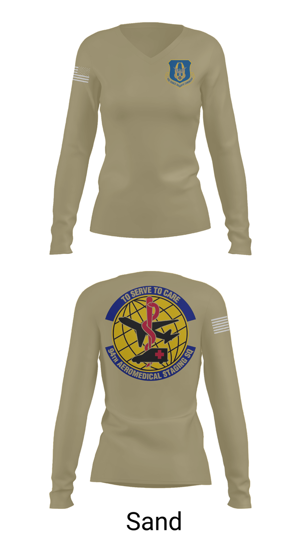 Womens Long Sleeve Vneck Shirt, 94ASTS, Air Force, Teamtime, Team time, sublimation, custom sports apparel, team uniforms, spirit wear, spiritwear, sports uniforms, custom shirts, team store, custom team store, fundraiser sports, apparel fundraiser