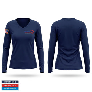 Womens Long Sleeve Vneck Shirt, Vital Medical, EMS/EMT, Teamtime, Team time, sublimation, custom sports apparel, team uniforms, spirit wear, spiritwear, sports uniforms, custom shirts, team store, custom team store, fundraiser sports, apparel fundraiser
