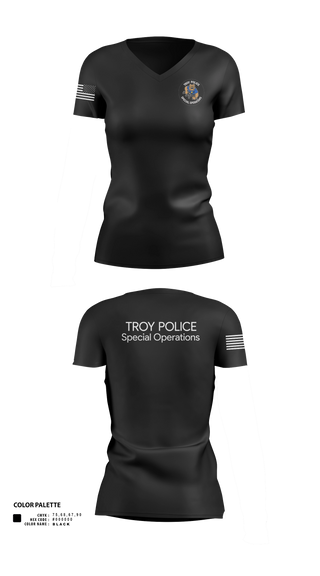 Womens Short Sleeve Vneck Shirt, Troy Police Special Operations, Police, Teamtime, Team time, sublimation, custom sports apparel, team uniforms, spirit wear, spiritwear, sports uniforms, custom shirts, team store, custom team store, fundraiser sports, apparel fundraiser