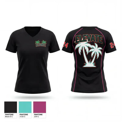 West coast elevate 45037580 Women's Short Sleeve V-neck Shirt - 1
