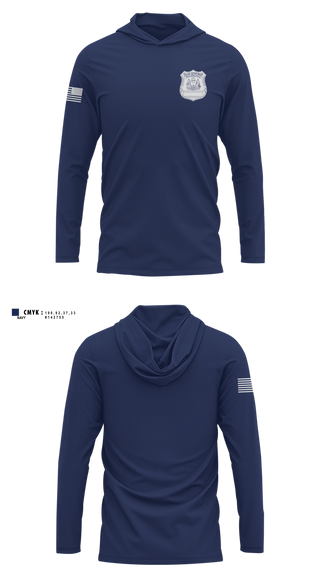 Long Sleeve hooded sunshirt, Philadelphia police, Police, Teamtime, Team time, sublimation, custom sports apparel, team uniforms, spirit wear, spiritwear, sports uniforms, custom shirts, team store, custom team store, fundraiser sports, apparel fundraiser