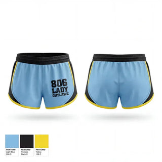 Womens Shorts, 806 Lady Outlawz, Softball, Teamtime, Team time, sublimation, custom sports apparel, team uniforms, spirit wear, spiritwear, sports uniforms, custom shirts, team store, custom team store, fundraiser sports, apparel fundraiser