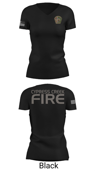 Womens Short Sleeve Vneck Shirt, Cypress Creek WildlandCypress Creek Wildland, Fire Department, Teamtime, Team time, sublimation, custom sports apparel, team uniforms, spirit wear, spiritwear, sports uniforms, custom shirts, team store, custom team store, fundraiser sports, apparel fundraiser