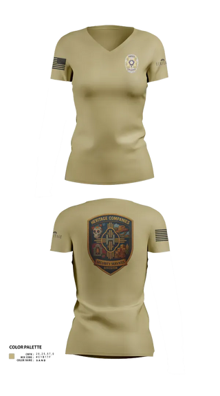 Womens Short Sleeve Vneck Shirt, Heritage Companies Security Services Division, , Teamtime, Team time, sublimation, custom sports apparel, team uniforms, spirit wear, spiritwear, sports uniforms, custom shirts, team store, custom team store, fundraiser sports, apparel fundraiser