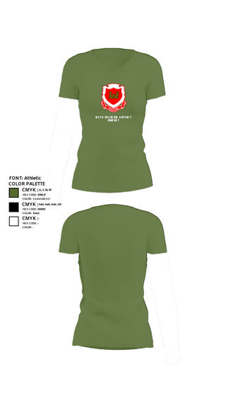 Women's Short Sleeve Vneck Shirt, 185th Engineer Support Company, , Teamtime, Team time, sublimation, custom sports apparel, team uniforms, spirit wear, spiritwear, sports uniforms, custom shirts, team store, custom team store, fundraiser sports, apparel fundraiser