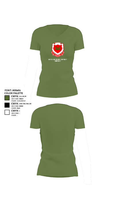 185th Engineer Support Company 57243184 Women's Short Sleeve V-neck Shirt - 44