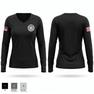 Womens Long Sleeve Vneck Shirt, Wisconsin Chiefs of Police Association, Police, Teamtime, Team time, sublimation, custom sports apparel, team uniforms, spirit wear, spiritwear, sports uniforms, custom shirts, team store, custom team store, fundraiser sports, apparel fundraiser