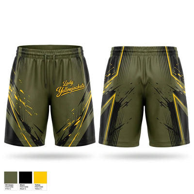 Fort Benning Lady Yellowjackets Mens Basketball Shorts - 1