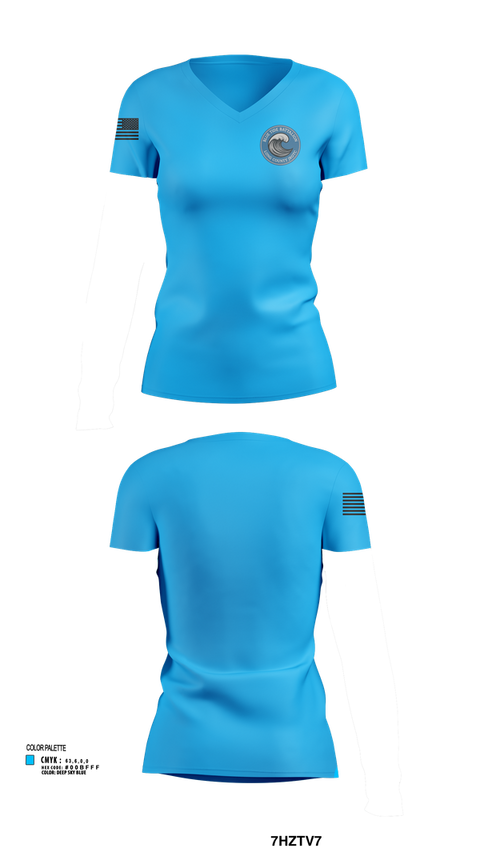 Womens Short Sleeve Vneck Shirt, Blue Tide Battalion, , Teamtime, Team time, sublimation, custom sports apparel, team uniforms, spirit wear, spiritwear, sports uniforms, custom shirts, team store, custom team store, fundraiser sports, apparel fundraiser