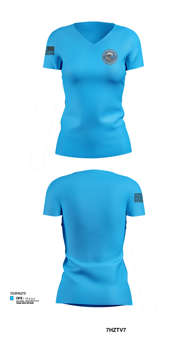 Womens Short Sleeve Vneck Shirt, Blue Tide Battalion, , Teamtime, Team time, sublimation, custom sports apparel, team uniforms, spirit wear, spiritwear, sports uniforms, custom shirts, team store, custom team store, fundraiser sports, apparel fundraiser