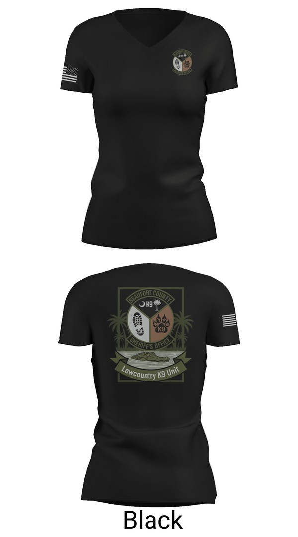 Womens Short Sleeve Vneck Shirt, Lowcountry K-9 Unit, Police, Teamtime, Team time, sublimation, custom sports apparel, team uniforms, spirit wear, spiritwear, sports uniforms, custom shirts, team store, custom team store, fundraiser sports, apparel fundraiser