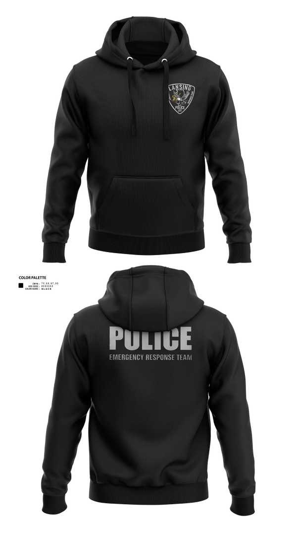 Hoodie, Lansing Emergency Response Team, Police, Teamtime, Team time, sublimation, custom sports apparel, team uniforms, spirit wear, spiritwear, sports uniforms, custom shirts, team store, custom team store, fundraiser sports, apparel fundraiser
