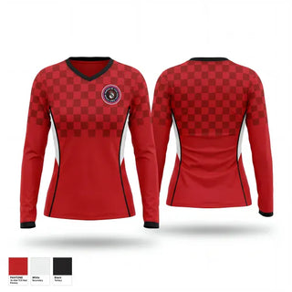 Womens Long Sleeve Vneck Shirt, Hurricanes, Women's Soccer, Teamtime, Team time, sublimation, custom sports apparel, team uniforms, spirit wear, spiritwear, sports uniforms, custom shirts, team store, custom team store, fundraiser sports, apparel fundraiser