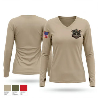 Womens Long Sleeve Vneck Shirt, Legion Gear of Statesboro, Army, Teamtime, Team time, sublimation, custom sports apparel, team uniforms, spirit wear, spiritwear, sports uniforms, custom shirts, team store, custom team store, fundraiser sports, apparel fundraiser