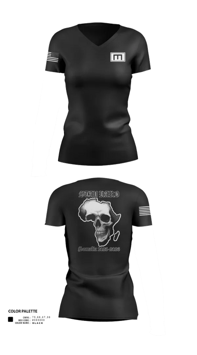 180th ESC 85652758 Women's Short Sleeve V-neck Shirt - 21