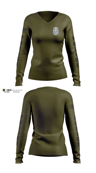 Womens Long Sleeve Vneck Shirt, Police, Police, Teamtime, Team time, sublimation, custom sports apparel, team uniforms, spirit wear, spiritwear, sports uniforms, custom shirts, team store, custom team store, fundraiser sports, apparel fundraiser