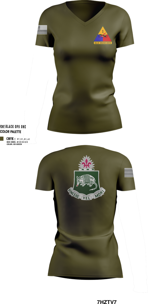 Womens Short Sleeve Vneck Shirt, 1-35 Conquerors, Army, Teamtime, Team time, sublimation, custom sports apparel, team uniforms, spirit wear, spiritwear, sports uniforms, custom shirts, team store, custom team store, fundraiser sports, apparel fundraiser