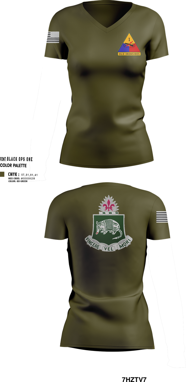 Womens Short Sleeve Vneck Shirt, 1-35 Conquerors, Army, Teamtime, Team time, sublimation, custom sports apparel, team uniforms, spirit wear, spiritwear, sports uniforms, custom shirts, team store, custom team store, fundraiser sports, apparel fundraiser