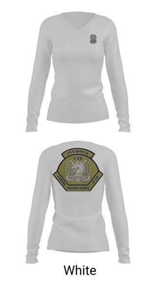 Womens Long Sleeve Vneck Shirt, Annapolis Police Crisis Negotiation Team, Police, Teamtime, Team time, sublimation, custom sports apparel, team uniforms, spirit wear, spiritwear, sports uniforms, custom shirts, team store, custom team store, fundraiser sports, apparel fundraiser