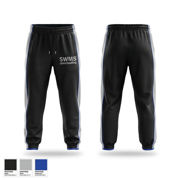 Sweatpants, SWMS cheerleading, Cheer, Teamtime, Team time, sublimation, custom sports apparel, team uniforms, spirit wear, spiritwear, sports uniforms, custom shirts, team store, custom team store, fundraiser sports, apparel fundraiser