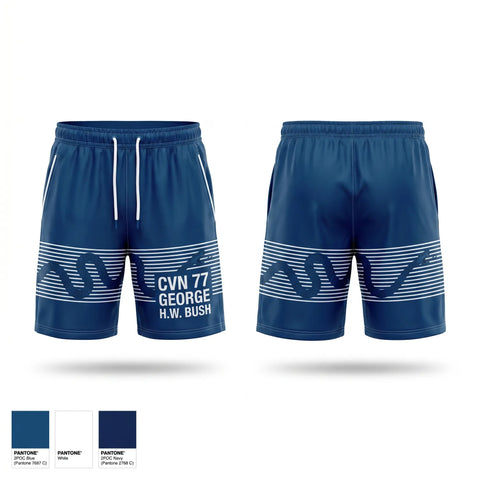 Athletic Shorts With Pockets, CVN 77 George HW. Bush, Navy, Teamtime, Team time, sublimation, custom sports apparel, team uniforms, spirit wear, spiritwear, sports uniforms, custom shirts, team store, custom team store, fundraiser sports, apparel fundraiser
