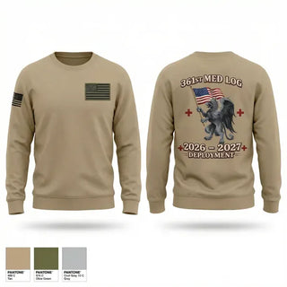 Crew Neck Sweatshirt, 361 med log, Army, Teamtime, Team time, sublimation, custom sports apparel, team uniforms, spirit wear, spiritwear, sports uniforms, custom shirts, team store, custom team store, fundraiser sports, apparel fundraiser