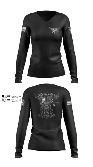 Womens Long Sleeve Vneck Shirt, Tactical Patrol Unit, Police, Teamtime, Team time, sublimation, custom sports apparel, team uniforms, spirit wear, spiritwear, sports uniforms, custom shirts, team store, custom team store, fundraiser sports, apparel fundraiser