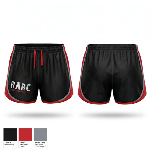 Womens Shorts, Racine Area Running Club, Spirit Store, Teamtime, Team time, sublimation, custom sports apparel, team uniforms, spirit wear, spiritwear, sports uniforms, custom shirts, team store, custom team store, fundraiser sports, apparel fundraiser