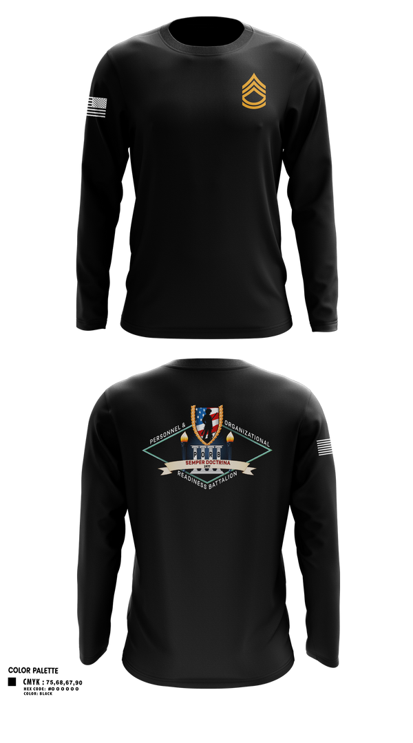 Long Sleeve Performance Shirt, Personnel and Organizational Readiness Battalion, National Guard, Teamtime, Team time, sublimation, custom sports apparel, team uniforms, spirit wear, spiritwear, sports uniforms, custom shirts, team store, custom team store, fundraiser sports, apparel fundraiser