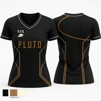 P.L.U.T.O. 54797474 Women's Short Sleeve V-neck Shirt - 3