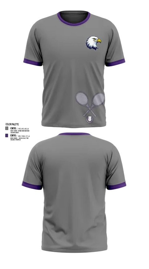 Short Sleeve Performance Shirt, Albion Purple Eagles, Tennis, Teamtime, Team time, sublimation, custom sports apparel, team uniforms, spirit wear, spiritwear, sports uniforms, custom shirts, team store, custom team store, fundraiser sports, apparel fundraiser